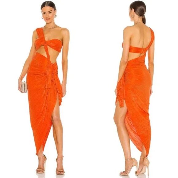 NWT / ALTERED Bronx Blanco Tamala Orange Midi Dress XS - Picture 1 of 11